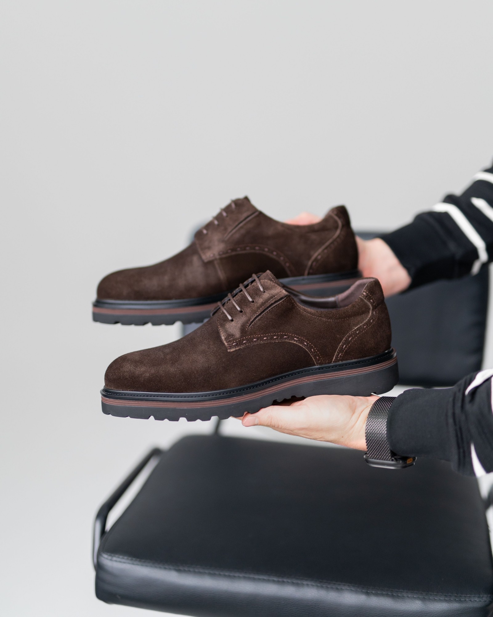 Дерби из коричневой замши M. Piero (133)